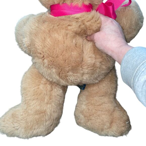 Maine Bear Factory Plush Teddy Bear Stuffed Animal Nursery Pink Ribbon 16" - Picture 7 of 11